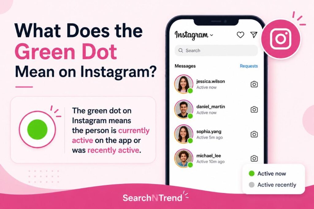 what does green dot mean on instagram