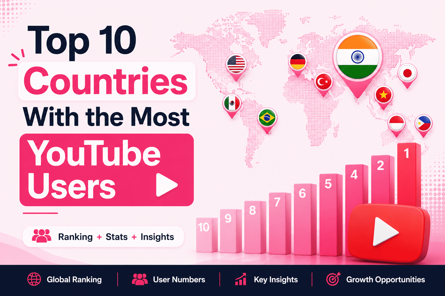 Top 10 Countries with the Most YouTube Users in 2026 (Updated)