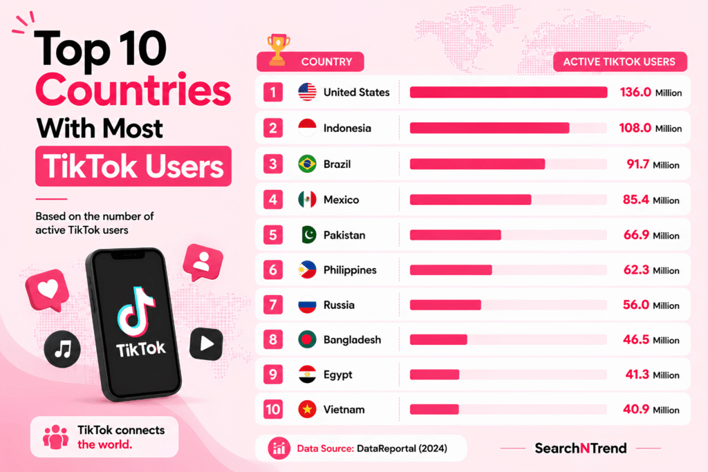Top 10 Countries With the Most TikTok Users