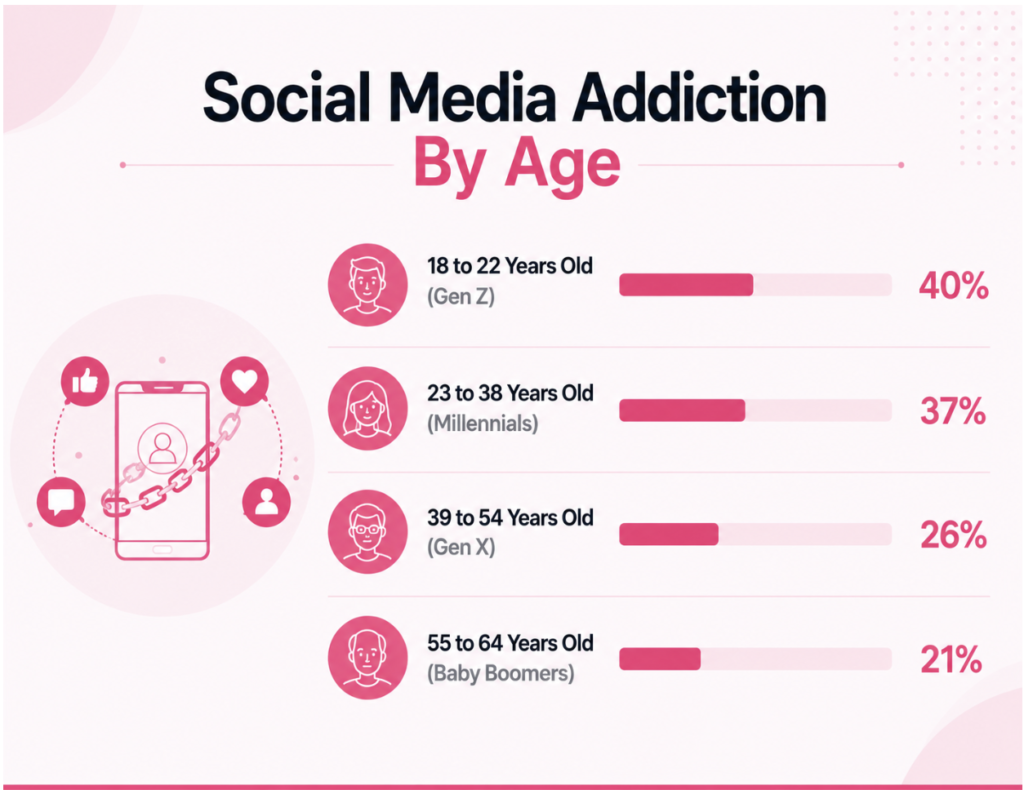 social media addiction by age